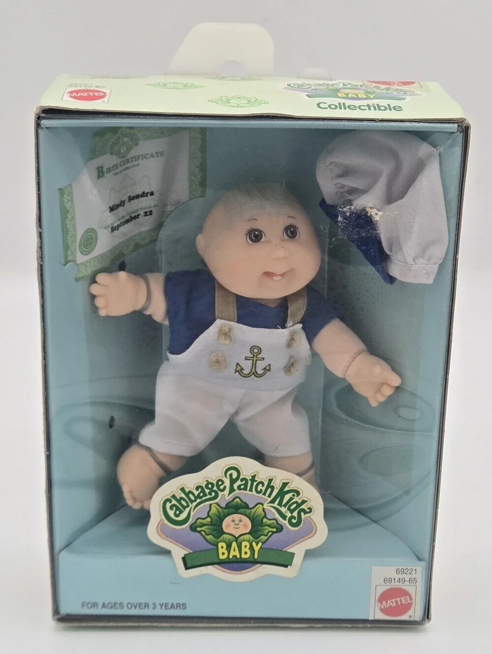 Vintage 1997 Mattel Cabbage Patch Kids 4” Baby Doll Mindy Sondra DOB Sept 22